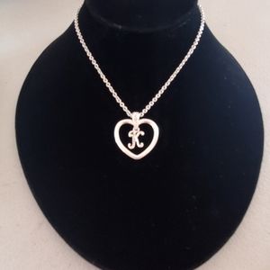 Avon silver plated necklace letter K